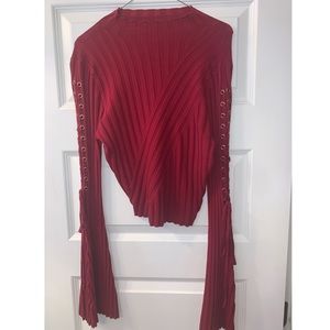 Long sleeve lace up top